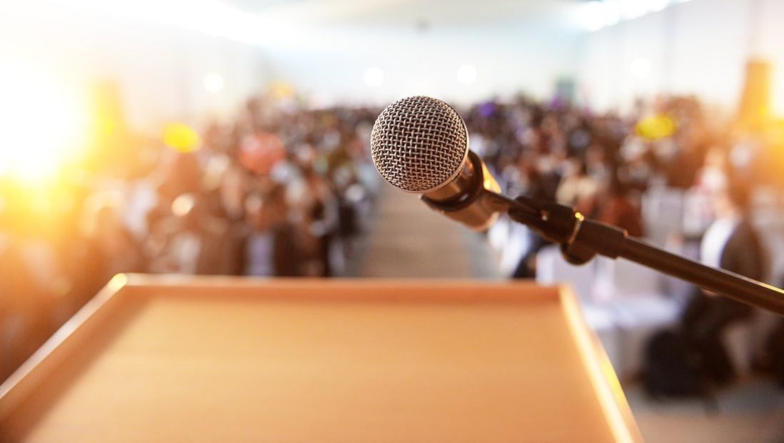 Speaking event podium
